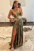 Load image into Gallery viewer, Sparkly Golden A Line Backless Long Prom Dress With Slit