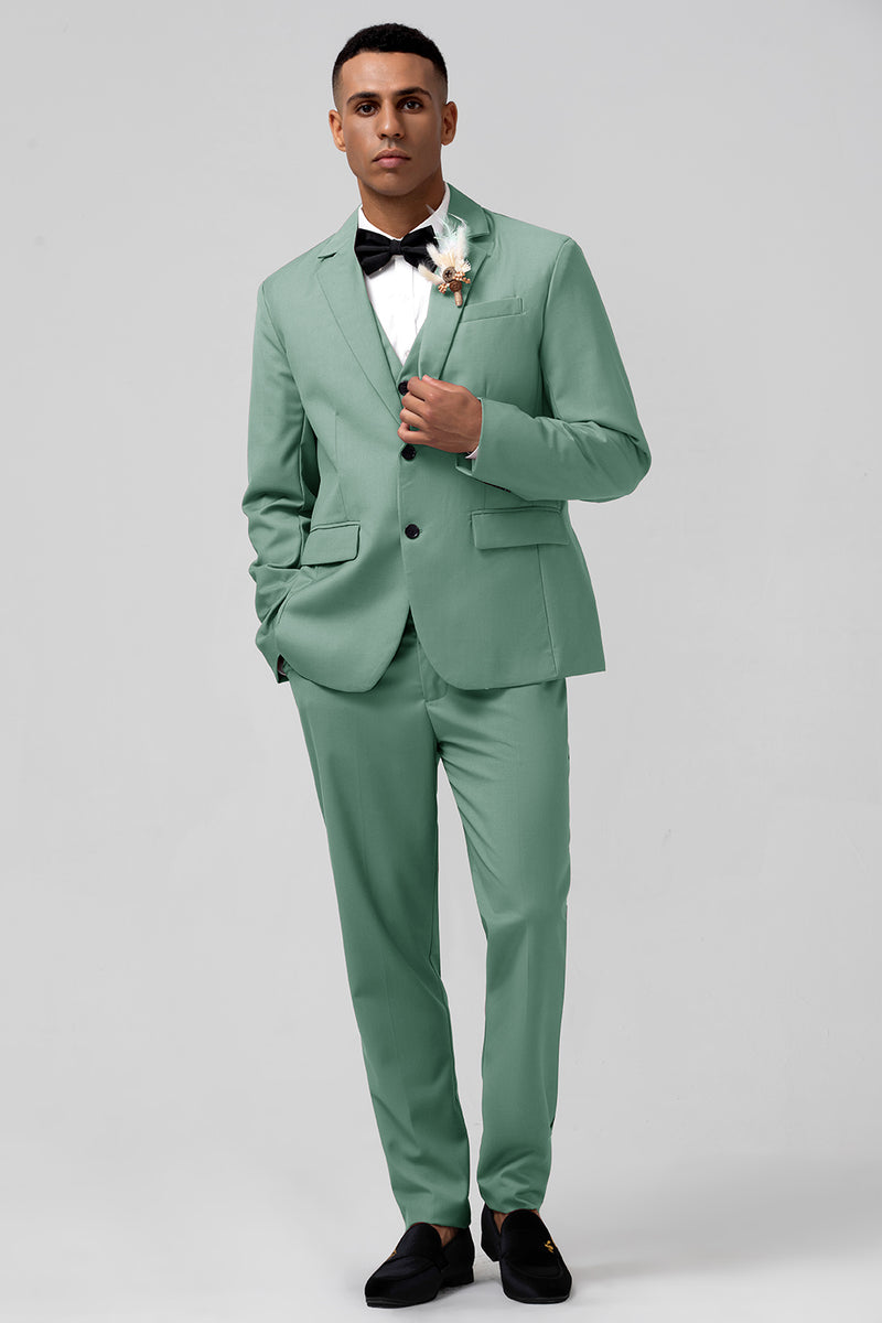 Load image into Gallery viewer, Notched Lapel Coral Single Breasted 3 Piece Prom Suits