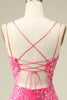 Load image into Gallery viewer, Elegant Fuchsia Spaghetti Straps Bodycon Homecoming Dress with Tassel