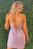 Load image into Gallery viewer, Pink Sweetheart Bodycon Corset Homecoming Dress with Appliques