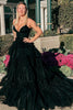 Load image into Gallery viewer, Pink A-Line Deep V Neck Tiered Long Prom Dress