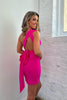 Load image into Gallery viewer, Simple Hot Pink Halter Bodycon Short Homecoming Dress