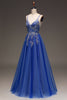 Load image into Gallery viewer, A Line Royal Blue Long Prom Dress With Appliques