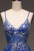 Load image into Gallery viewer, A Line Royal Blue Long Prom Dress With Appliques