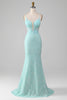 Load image into Gallery viewer, Sparkly Light Green Mermaid Long Prom Dress