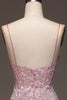 Load image into Gallery viewer, Sparkly Blush Mermaid Spaghetti Straps Long Prom Dress with Beading