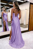 Load image into Gallery viewer, Golden Spaghetti Straps Satin Mermaid Prom Dress with Slit