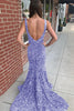 Load image into Gallery viewer, Mermaid Black V-Neck Sequins Long Prom Dress