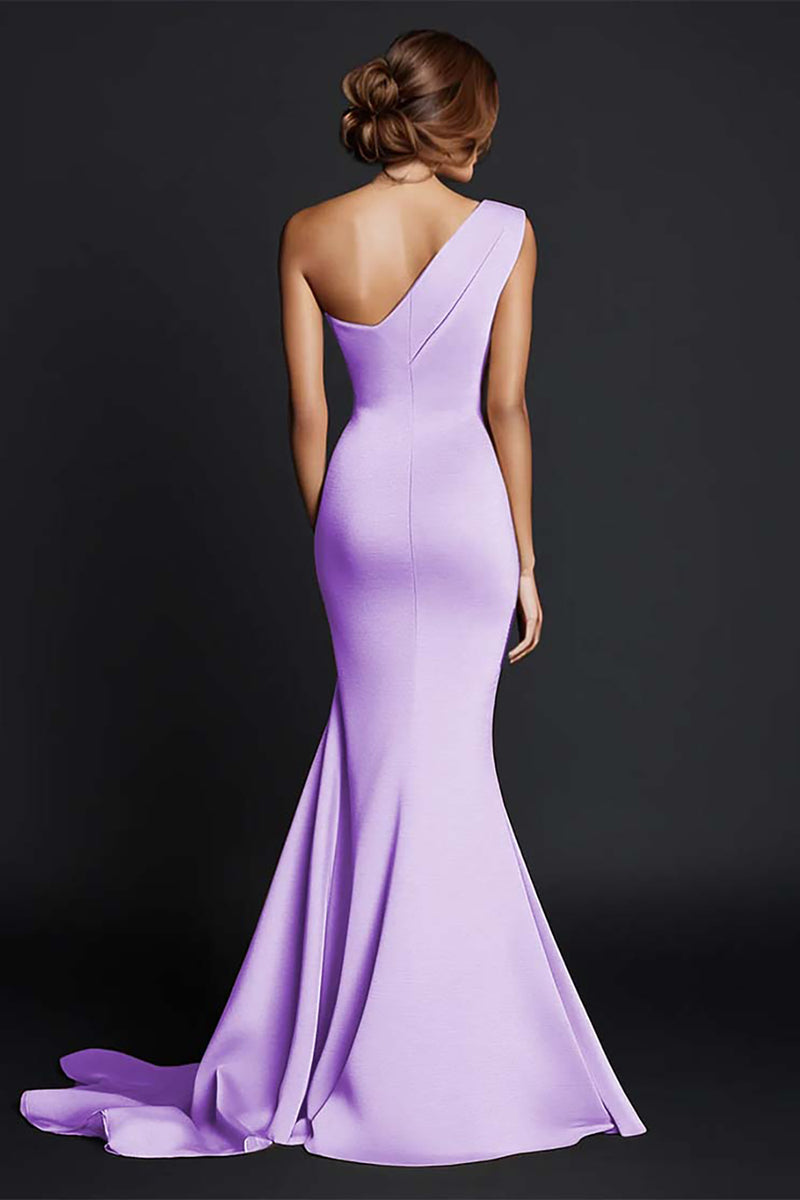 Load image into Gallery viewer, One Shouder Dusty Rose Mermaid Long Satin Formal Dress