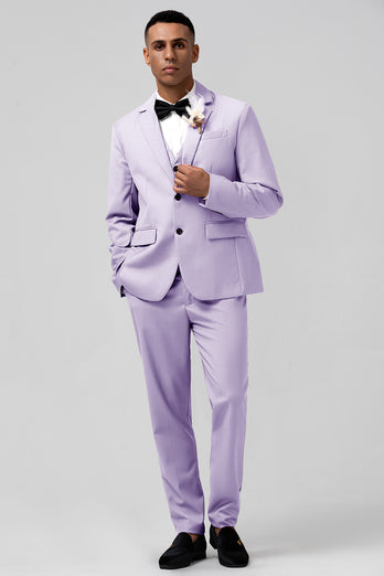 Notched Lapel Coral Single Breasted 3 Piece Prom Suits