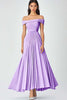 Load image into Gallery viewer, Dusty Sage Off the Shoulder A Line Chiffon Long Formal Dress