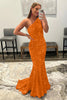 Load image into Gallery viewer, Coral Sequins One Shoulder Mermaid Long Prom Dress