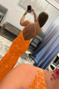 Load image into Gallery viewer, Coral Sequins One Shoulder Mermaid Long Prom Dress