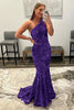 Load image into Gallery viewer, Coral Sequins One Shoulder Mermaid Long Prom Dress