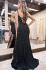 Load image into Gallery viewer, Black Corset Sparkly Sheath Long Prom Dress with Beading