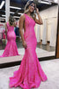 Load image into Gallery viewer, Fuchsia Sparkly One Shoulder Long Prom Dress