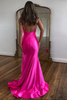 Load image into Gallery viewer, Sparkly Fuchsia Neck Collar Sequins Mermaid Long Prom Dress with Slit