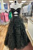 Load image into Gallery viewer, Fuchsia Strapless Tulle A-Line Long Prom Dress with Bows