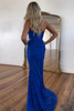 Load image into Gallery viewer, Black Strapless Corset Mermaid Long Prom Dress with Slit