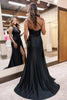 Load image into Gallery viewer, Black One Shoulder Sparkly Long Prom Dress with Appliques