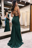 Load image into Gallery viewer, Dark Green Sparkly Sheath Long Prom Dress with Slit