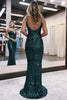 Load image into Gallery viewer, Dark Green Sparkly Sequins Sheath Long Prom Dress