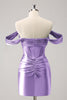 Load image into Gallery viewer, Off The Shoulder Purple Tight Short Homecoming Dress