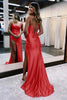 Load image into Gallery viewer, Golden Spaghetti Straps Satin Mermaid Prom Dress with Slit