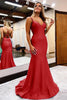 Load image into Gallery viewer, Black Spaghetti Straps Simple Mermaid Prom Dress