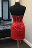Load image into Gallery viewer, Red Boydcon Strapless Corset Short Homecoming Dress