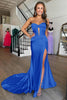 Load image into Gallery viewer, Sage Mermaid Sweetheart Long Prom Dress with Slit