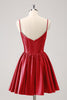 Load image into Gallery viewer, Fuchsia A-Line Spaghetti Straps Homecoming Dress