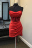 Load image into Gallery viewer, Red Boydcon Strapless Corset Short Homecoming Dress