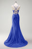 Load image into Gallery viewer, Sparkly Sage Corset Beaded Mermaid Long Satin Prom Dress