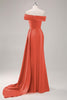 Load image into Gallery viewer, Elegant Off the Shoulder Eucalyptus Long Formal Dress with Side Cape