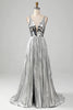 Load image into Gallery viewer, Sparkly Golden A Line Backless Long Mirror Prom Dress