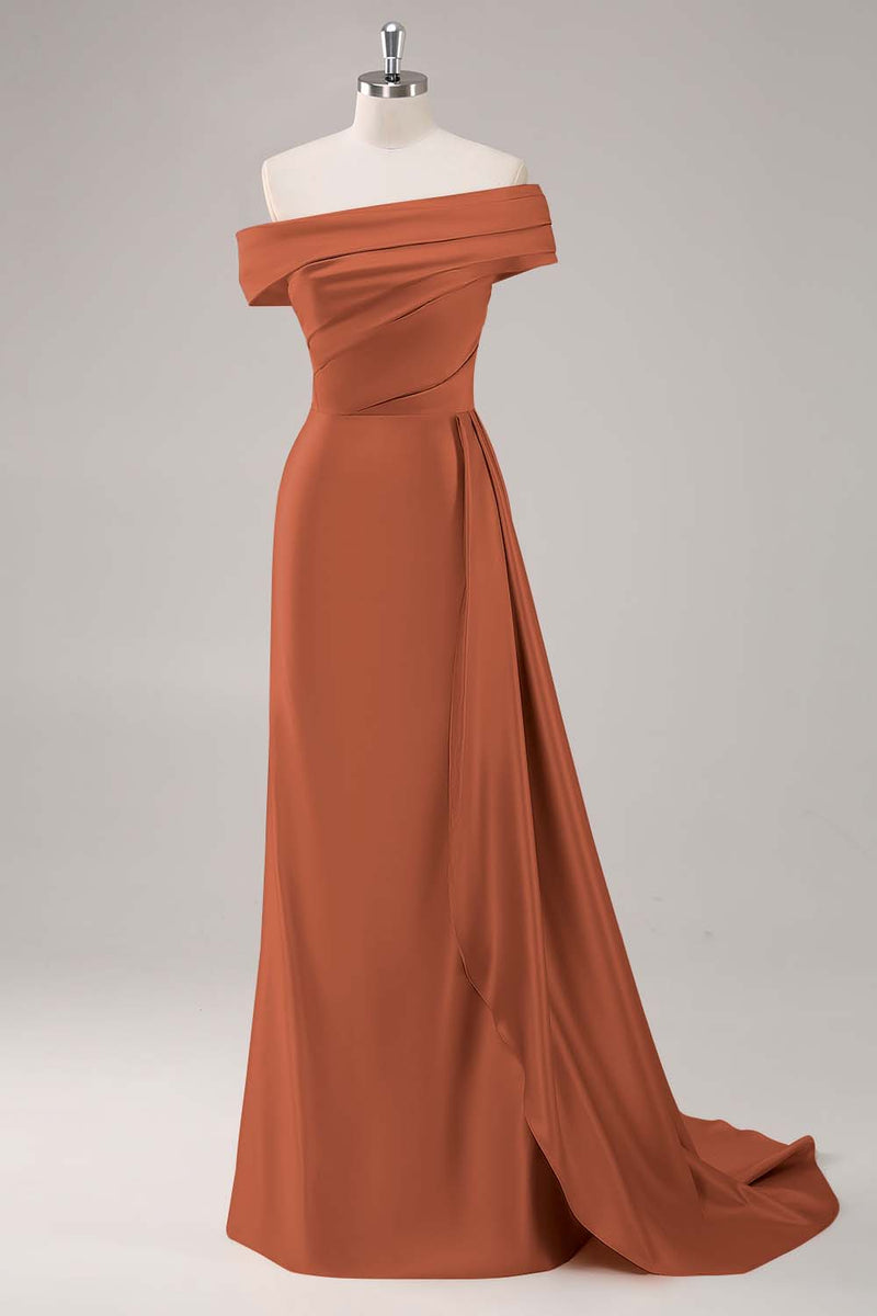 Load image into Gallery viewer, Elegant Off the Shoulder Eucalyptus Long Formal Dress with Side Cape