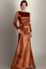 Load image into Gallery viewer, Terracotta Satin Sheath Side Waist Mother of the Bride Dress