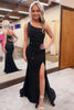 Load image into Gallery viewer, Black Sparkly Beaded Long Prom Dress with Slit