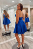 Load image into Gallery viewer, A-Line Royal Blue Spaghetti Straps Homecoming Dress with Pockets