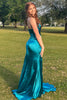 Load image into Gallery viewer, Peacock Green Sheath Sweetheart Long Prom Dress with Split