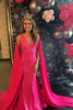 Load image into Gallery viewer, Mermaid Hot Pink Prom Dress With Wateau Train