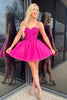 Load image into Gallery viewer, Sparkly Fuchsia A-Line Beaded Corset Tulle Homecoming Dress