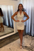 Load image into Gallery viewer, Sparkly White Halter Backless Tight Homecoming Dress with Sequins