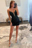 Load image into Gallery viewer, Sweetheart Black Tight Short Homecoming Dress with Beading
