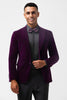 Load image into Gallery viewer, Dark Purple Peak Lapel One Button 2 Piece Prom Suits