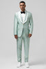 Load image into Gallery viewer, Mint Shawl Lapel Jacquard One Button 2 Piece Prom Suits