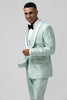 Load image into Gallery viewer, Mint Shawl Lapel Jacquard One Button 2 Piece Prom Suits