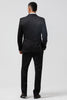 Load image into Gallery viewer, Black Peak Lapel Jacquard One Button 3 Piece Prom Suits