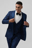 Load image into Gallery viewer, Black Peak Lapel Jacquard One Button 3 Piece Prom Suits